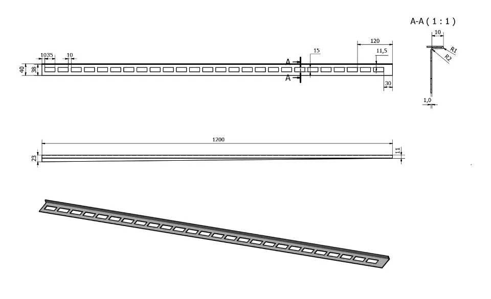 Sapho - Shower drains - Zuhanykabin kiegészítő - SPD1210-L – 2. kép