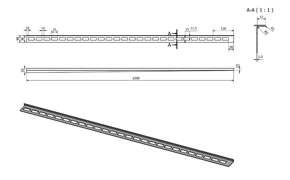 Sapho - Shower drains - Zuhanykabin kiegészítő - SPD1212-L – 2. kép