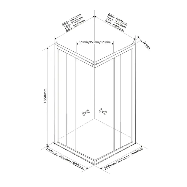 Aqualine - Shower enclosures - Zuhanykabin - BTQ900 – 2. kép