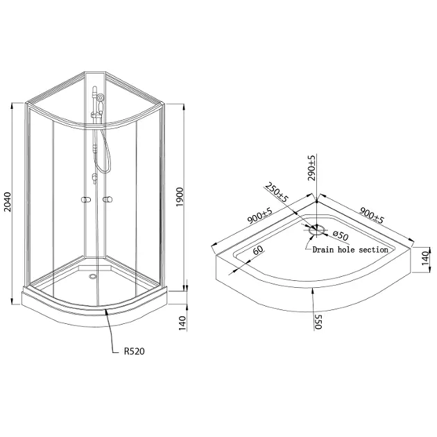 Aqualine - Shower enclosures - Zuhanykabin - YB93 – 2. kép