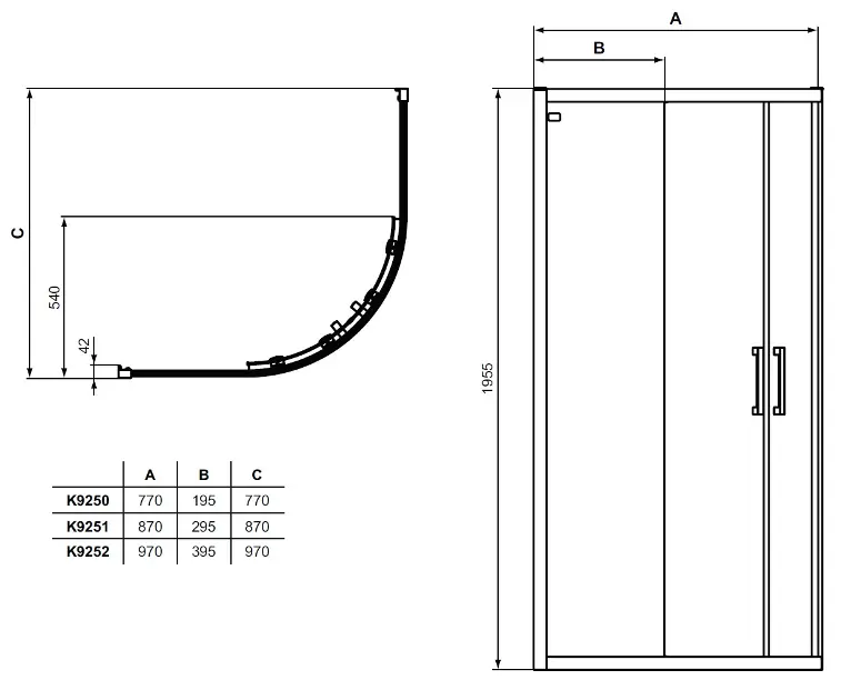 Ideal Standard - Connect 2 - Zuhanykabin - K9251EO – 2. kép