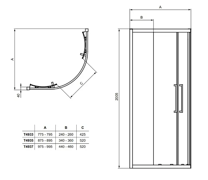 Ideal Standard - i.Life - Zuhanykabin - T4937EO – 2. kép