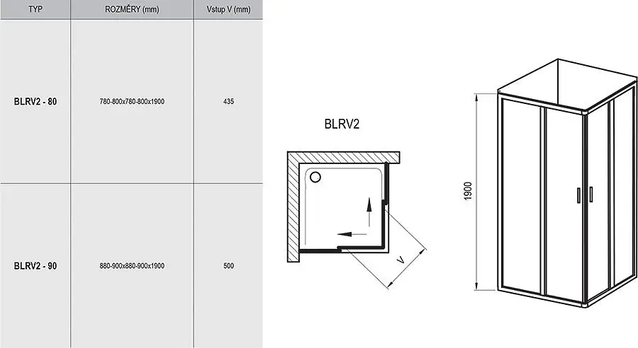 Ravak - Blix - Zuhanykabin - 1LV70U00Z1 – 2. kép