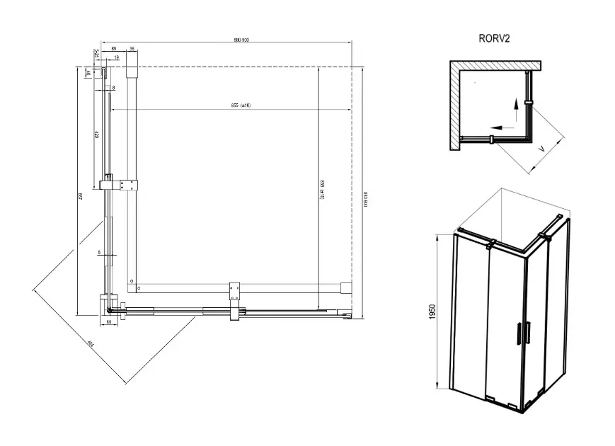 Ravak - Roll - Zuhanykabin - X14V70300Z1 – 2. kép