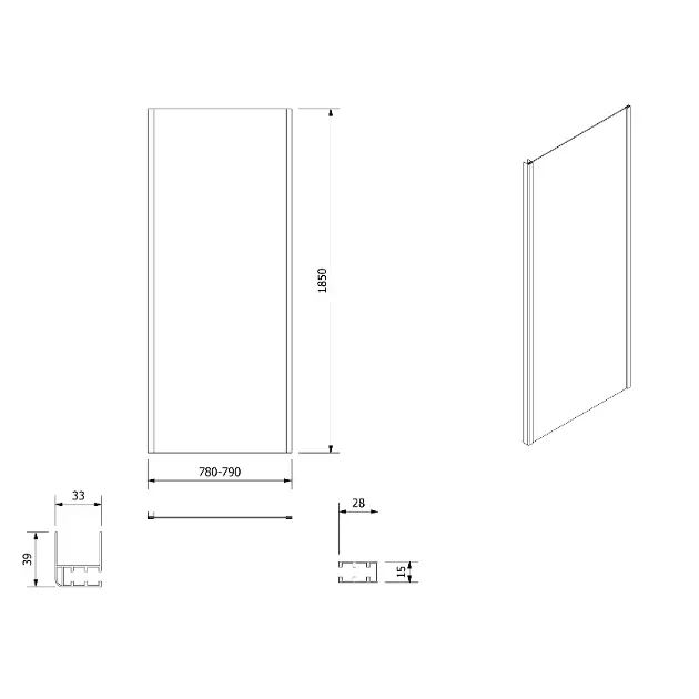 Aqualine - Shower enclosures - Zuhanyparaván - BTP80 – 2. kép