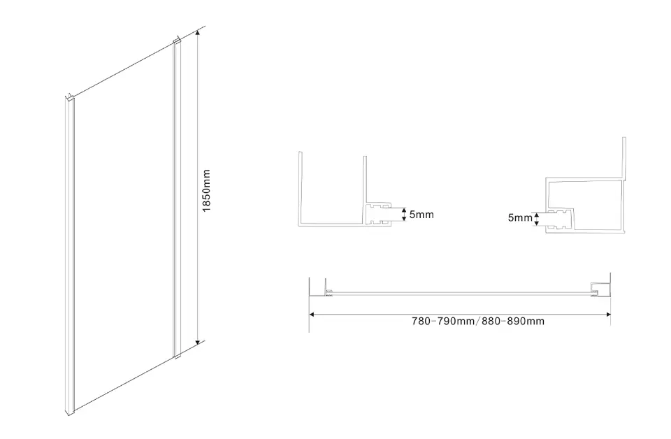 Aqualine - Shower enclosures - Zuhanyparaván - BTP90 – 2. kép