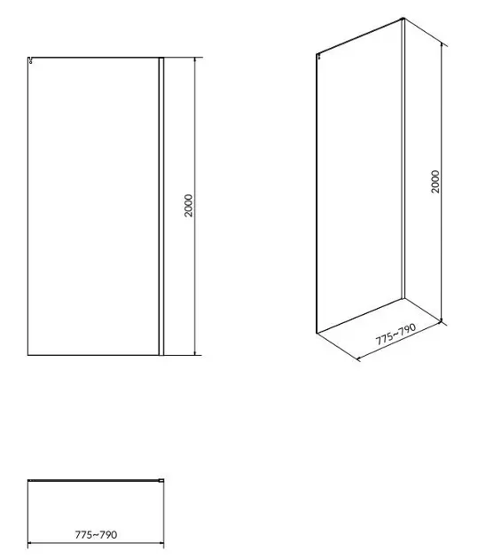 Cersanit - Crea - Zuhanyparaván - S900-2613 – 2. kép