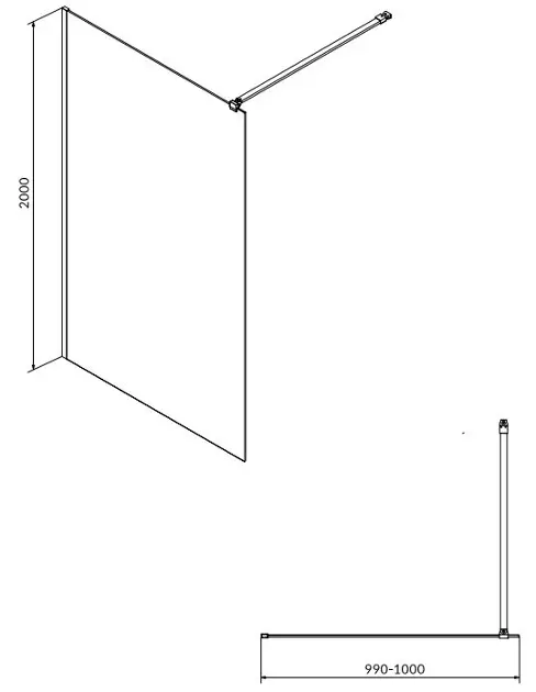 Cersanit - Mille - Zuhanyparaván - S161-001 – 2. kép