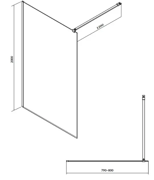 Cersanit - Mille - Zuhanyparaván - S161-007 – 2. kép
