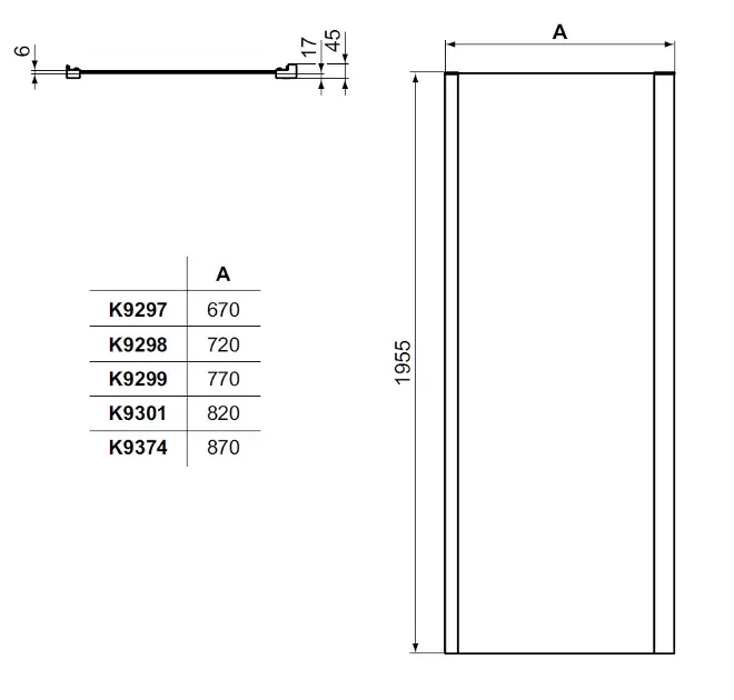 Ideal Standard - Connect 2 - Zuhanyparaván - K9297V3 – 2. kép