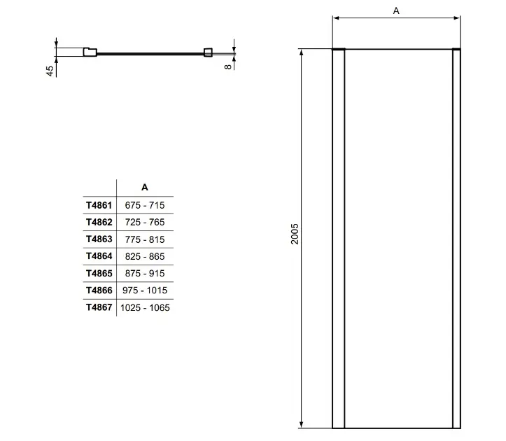 Ideal Standard - i.Life - Zuhanyparaván - T4867EO – 2. kép