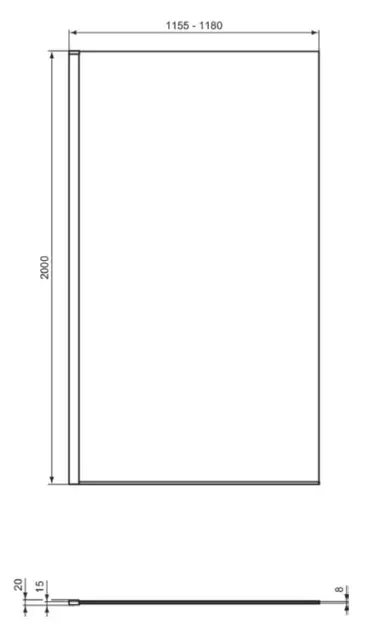 Ideal Standard - i.Life - Zuhanyparaván - T5539EO – 3. kép