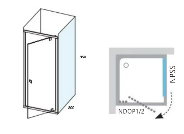 Ravak - Nexty - Zuhanyparaván - 90O40C00Z1 – 2. kép