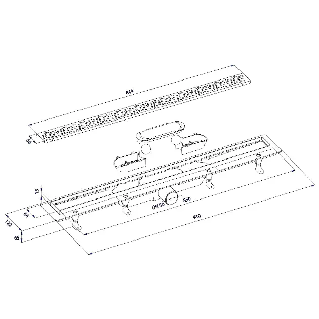 Aqualine - Shower drains - Zuhanylefolyó - 1702-90 – 2. kép