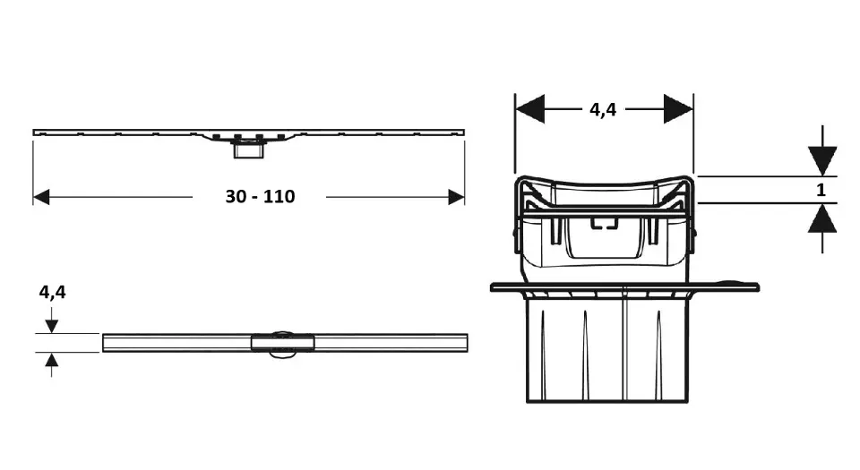 Geberit - CleanLine - Zuhanylefolyó - 154.442.KS.1 – 2. kép