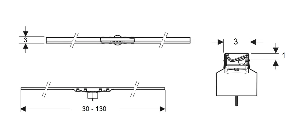 Geberit - CleanLine - Zuhanylefolyó - 154.447.QC.1 – 2. kép