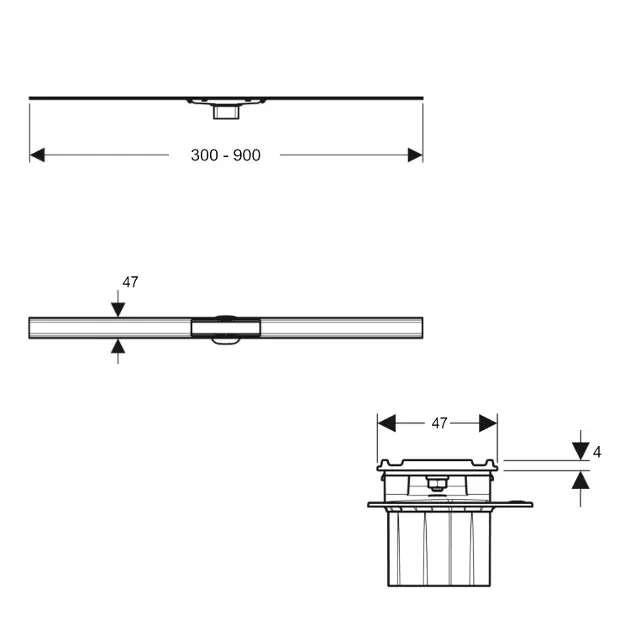 Geberit - CleanLine - Zuhanylefolyó - 154.458.00.1 – 2. kép