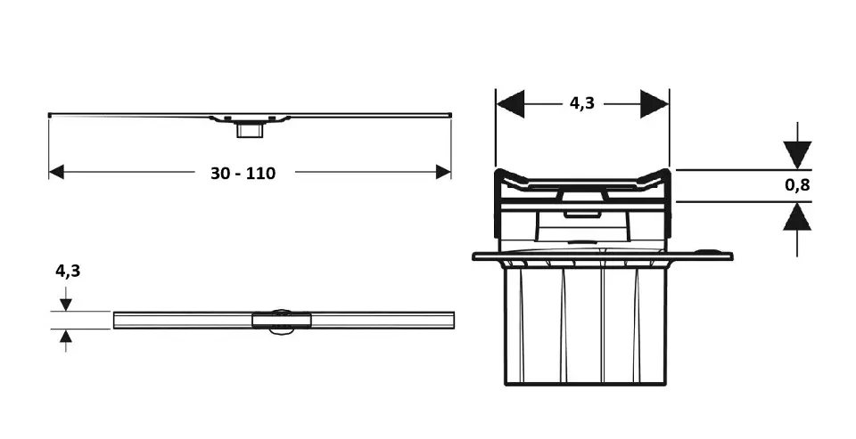 Geberit - CleanLine - Zuhanylefolyó - 154.461.KS.1 – 2. kép