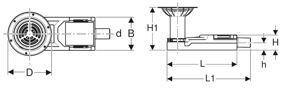 Geberit - Equipment and accessories - Zuhanylefolyó - 154.057.00.1 – 2. kép