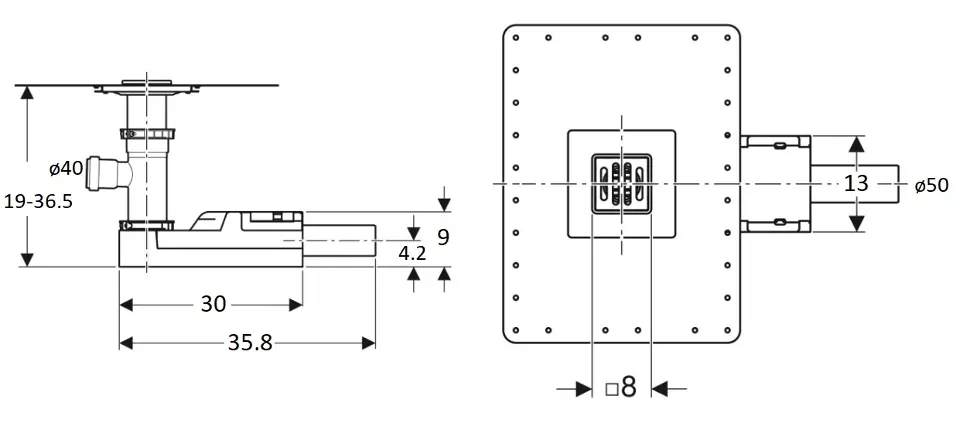 Geberit - Equipment and accessories - Zuhanylefolyó - 154.059.00.1 – 2. kép
