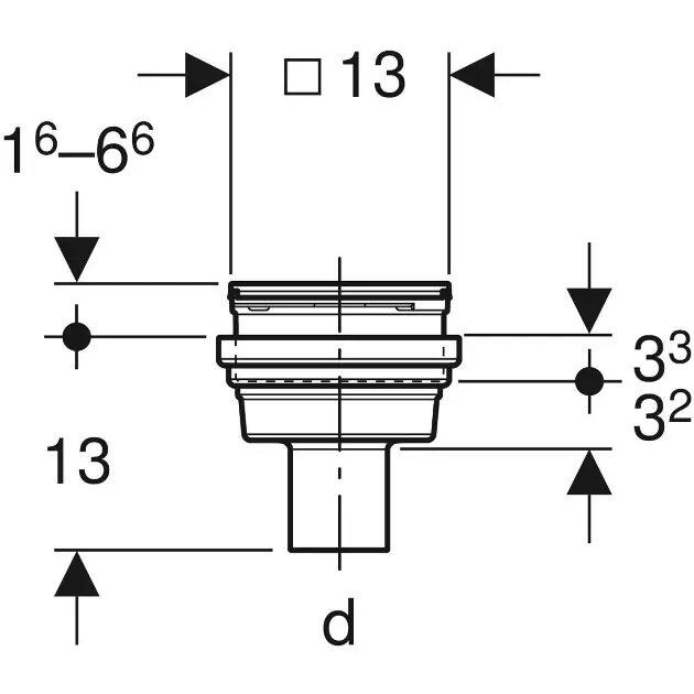 Geberit - Varino - Zuhanylefolyó - 388.033.00.1 – 2. kép