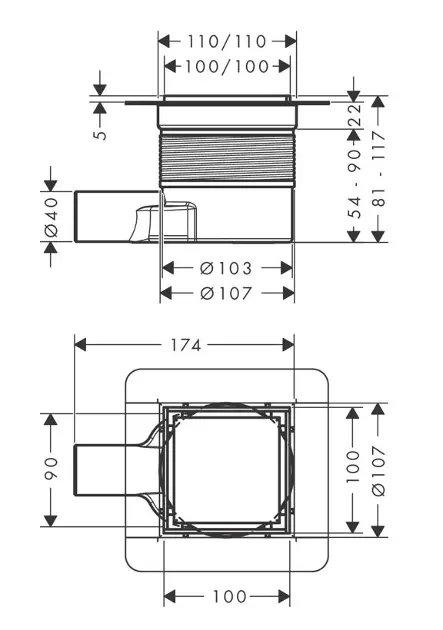 Hansgrohe - RainDrain Brilliance - Zuhanylefolyó - 56250670 – 2. kép