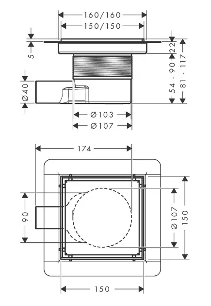 Hansgrohe - RainDrain Brilliance - Zuhanylefolyó - 56251670 – 2. kép