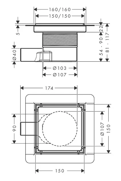 Hansgrohe - RainDrain Brilliance - Zuhanylefolyó - 56251800 – 2. kép