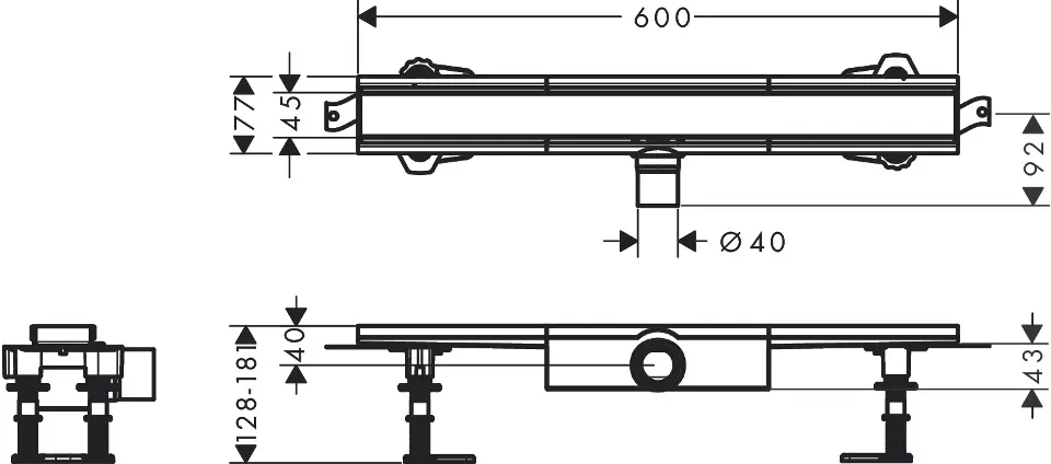 Hansgrohe - RainDrain Compact - Zuhanylefolyó - 56162800 – 2. kép