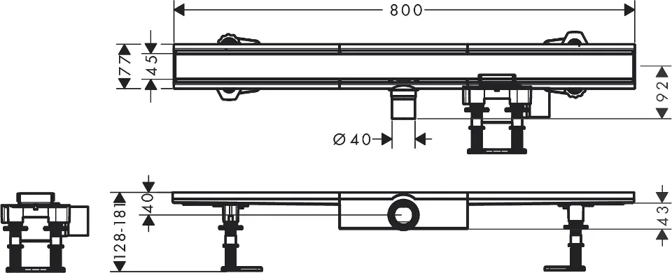 Hansgrohe - RainDrain Compact - Zuhanylefolyó - 56166800 – 2. kép