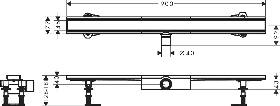 Hansgrohe - RainDrain Compact - Zuhanylefolyó - 56168800 – 2. kép