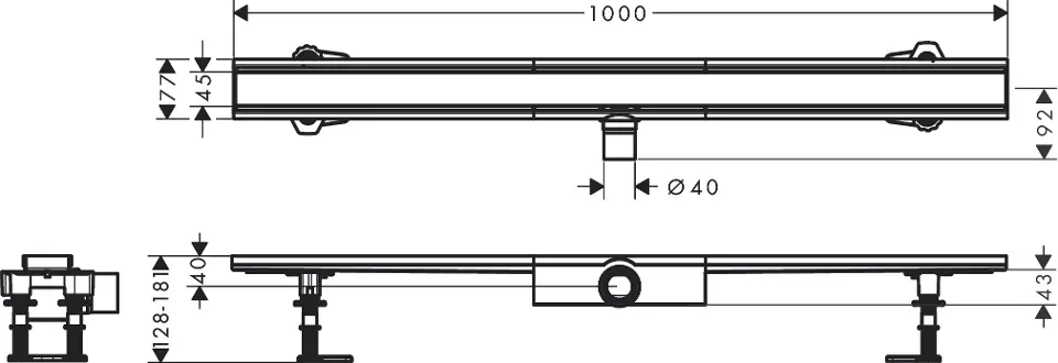 Hansgrohe - RainDrain Compact - Zuhanylefolyó - 56170800 – 2. kép