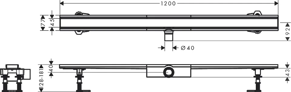 Hansgrohe - RainDrain Compact - Zuhanylefolyó - 56172800 – 2. kép