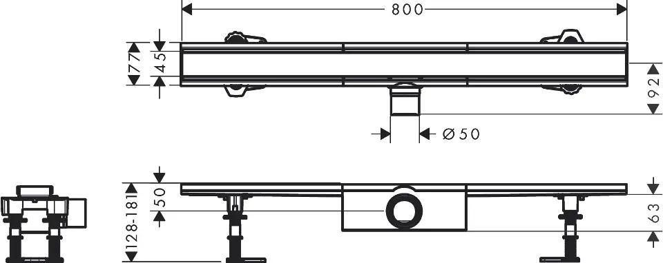 Hansgrohe - RainDrain Compact - Zuhanylefolyó - 56178800 – 2. kép