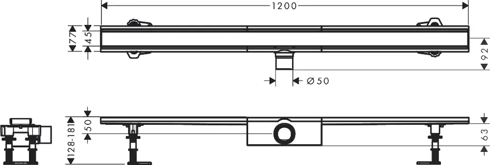 Hansgrohe - RainDrain Compact - Zuhanylefolyó - 56184800 – 2. kép