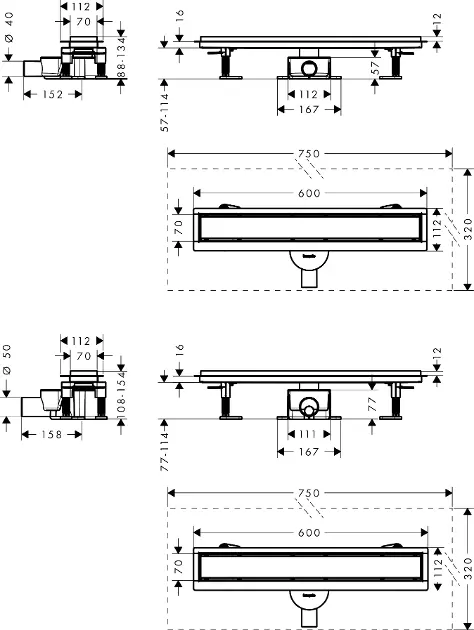 Hansgrohe - RainDrain Go - Zuhanylefolyó - 56271800 – 2. kép