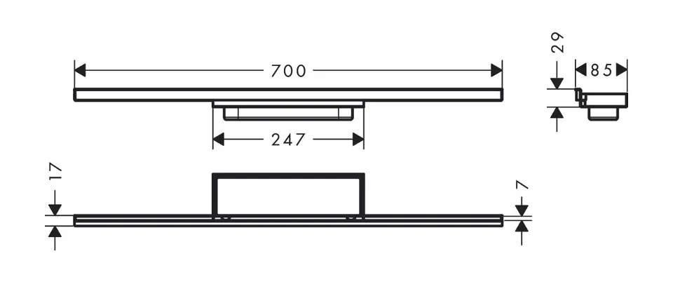Hansgrohe - RainDrain Minimalistic - Zuhanylefolyó - 56219000 – 2. kép