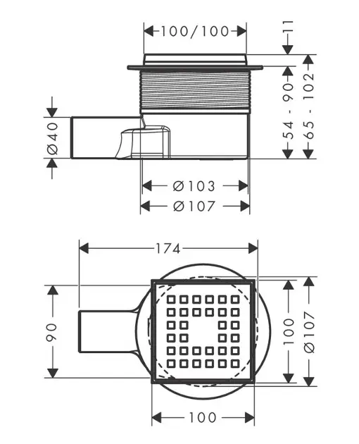 Hansgrohe - RainDrain Point - Zuhanylefolyó - 56246800 – 2. kép