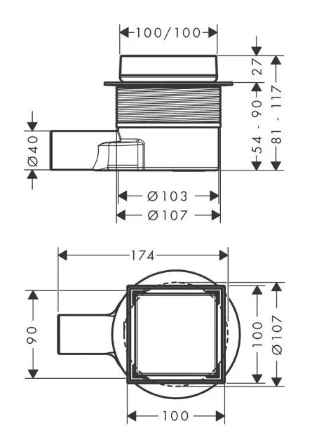 Hansgrohe - RainDrain Point - Zuhanylefolyó - 56247800 – 2. kép