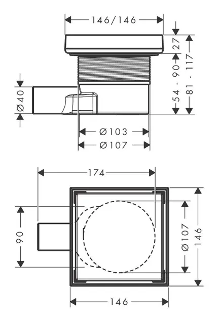 Hansgrohe - RainDrain Point - Zuhanylefolyó - 56249670 – 2. kép