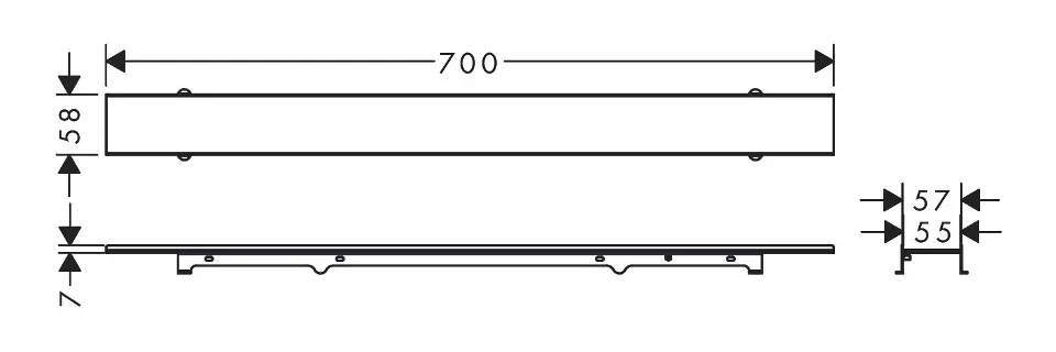 Hansgrohe - RainDrain Rock - Zuhanylefolyó - 56029000 – 2. kép