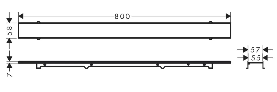 Hansgrohe - RainDrain Rock - Zuhanylefolyó - 56030000 – 2. kép