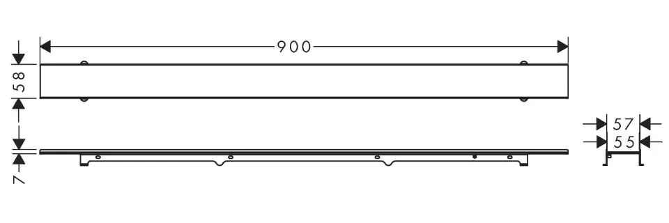 Hansgrohe - RainDrain Rock - Zuhanylefolyó - 56031000 – 2. kép