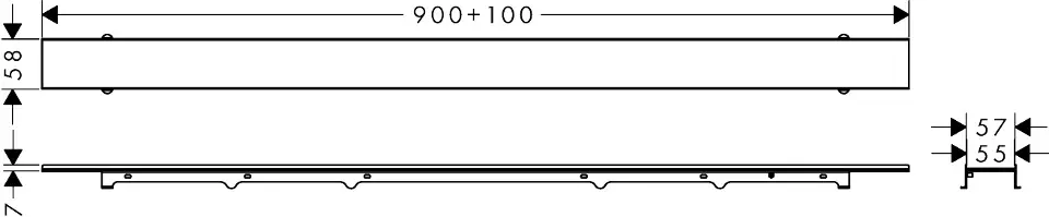Hansgrohe - RainDrain Rock - Zuhanylefolyó - 56032000 – 2. kép