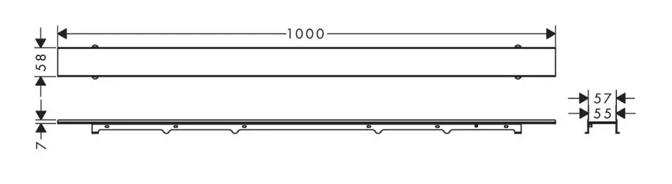 Hansgrohe - RainDrain Rock - Zuhanylefolyó - 56033000 – 2. kép