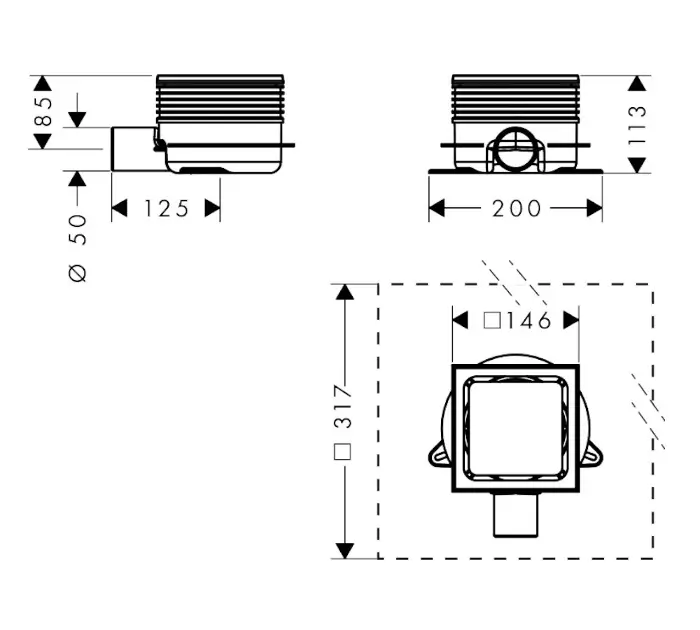Hansgrohe - RainDrain Spot Plus - Zuhanylefolyó - 56225800 – 2. kép