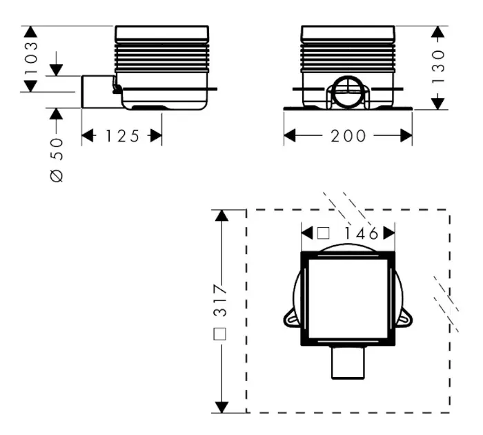 Hansgrohe - RainDrain Spot Plus - Zuhanylefolyó - 56226800 – 2. kép