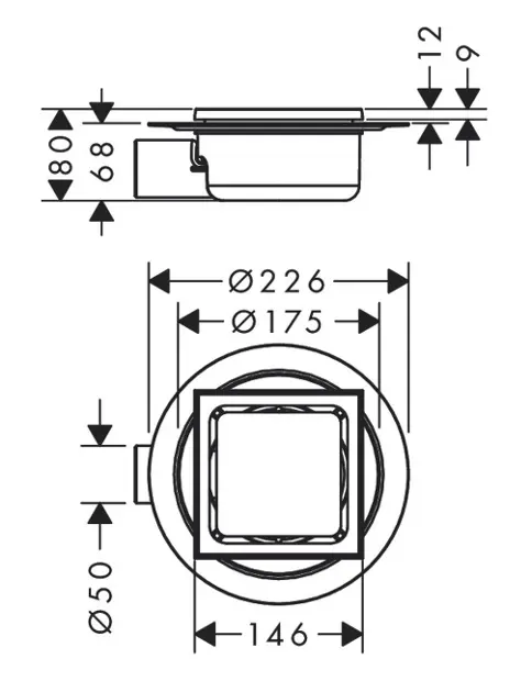 Hansgrohe - RainDrain Spot - Zuhanylefolyó - 56055800 – 2. kép