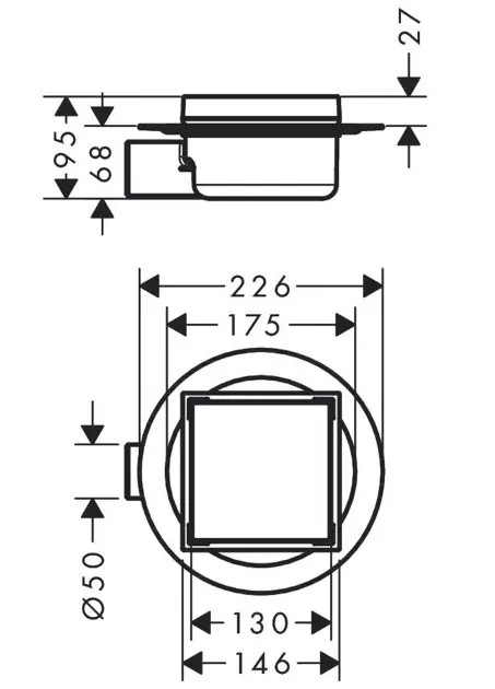 Hansgrohe - RainDrain Spot - Zuhanylefolyó - 56112800 – 2. kép
