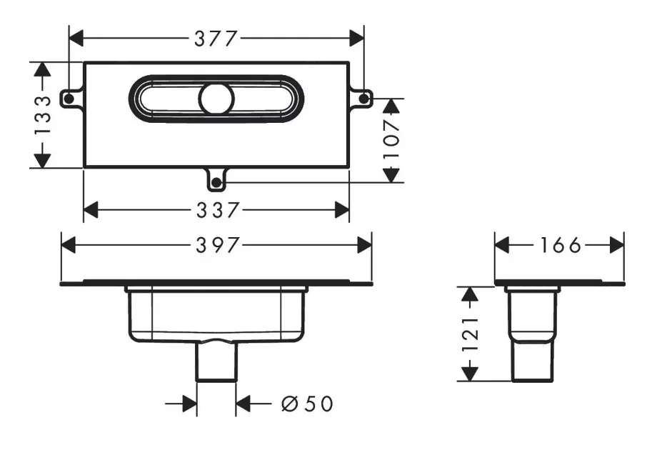 Hansgrohe - uBox universal - Zuhanylefolyó - 01002180 – 2. kép